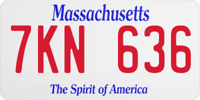 MA license plate 7KN636