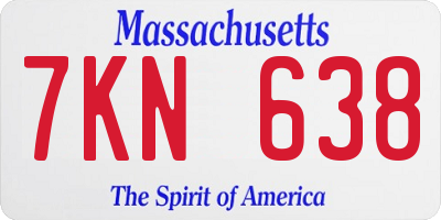 MA license plate 7KN638