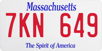 MA license plate 7KN649