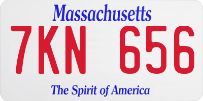 MA license plate 7KN656