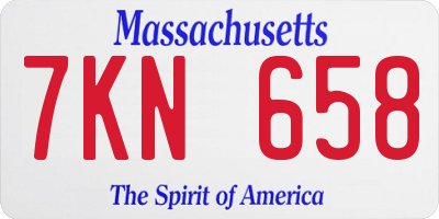 MA license plate 7KN658