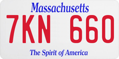 MA license plate 7KN660