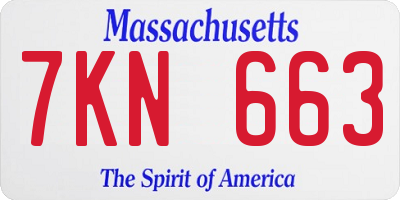 MA license plate 7KN663