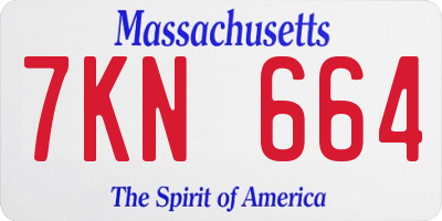 MA license plate 7KN664