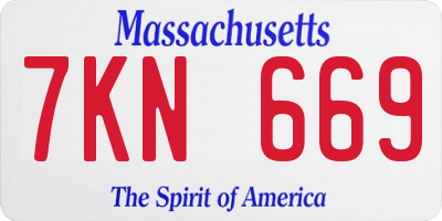 MA license plate 7KN669