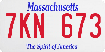 MA license plate 7KN673
