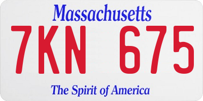 MA license plate 7KN675