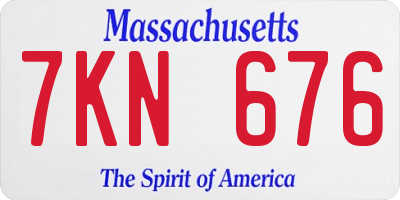 MA license plate 7KN676