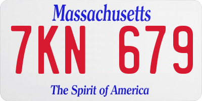 MA license plate 7KN679