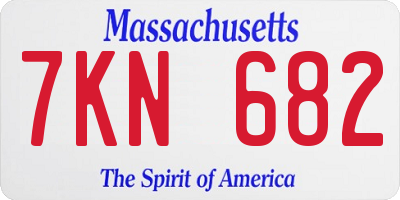 MA license plate 7KN682