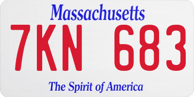 MA license plate 7KN683