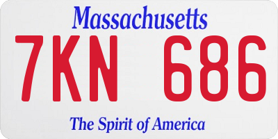 MA license plate 7KN686