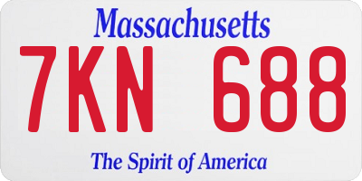 MA license plate 7KN688