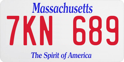MA license plate 7KN689