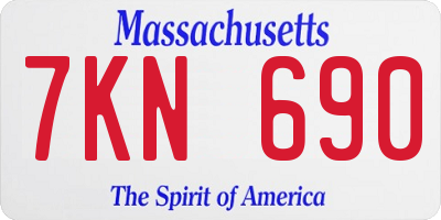 MA license plate 7KN690