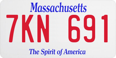 MA license plate 7KN691