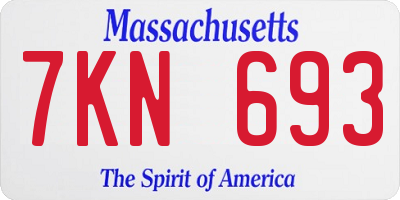 MA license plate 7KN693