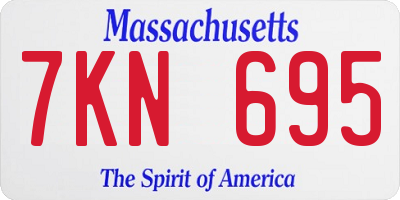 MA license plate 7KN695