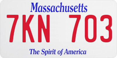 MA license plate 7KN703