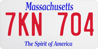 MA license plate 7KN704