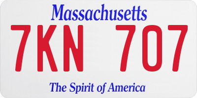 MA license plate 7KN707