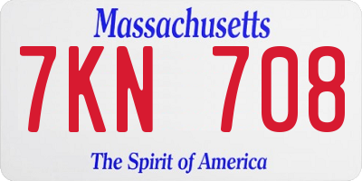 MA license plate 7KN708