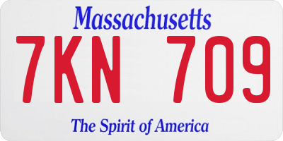 MA license plate 7KN709