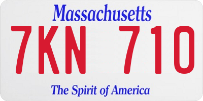 MA license plate 7KN710