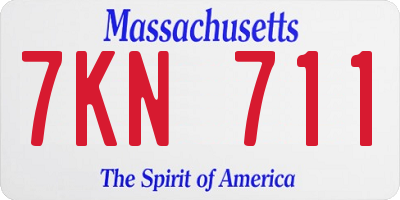 MA license plate 7KN711