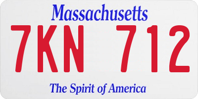 MA license plate 7KN712