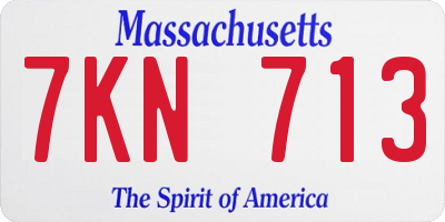 MA license plate 7KN713