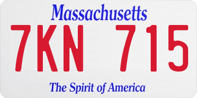 MA license plate 7KN715