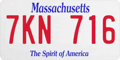 MA license plate 7KN716