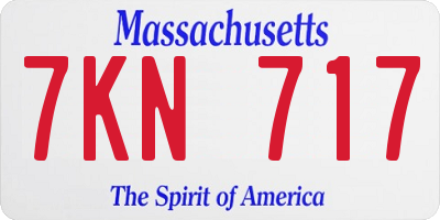 MA license plate 7KN717