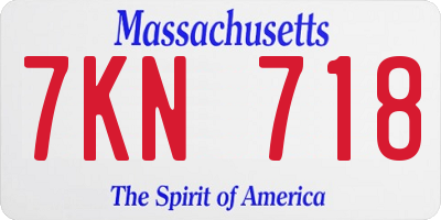 MA license plate 7KN718