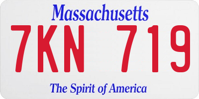 MA license plate 7KN719