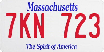 MA license plate 7KN723