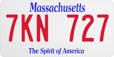 MA license plate 7KN727