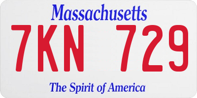 MA license plate 7KN729