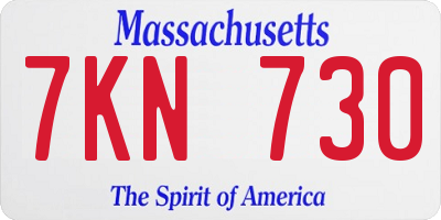 MA license plate 7KN730