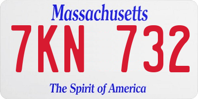 MA license plate 7KN732
