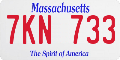 MA license plate 7KN733