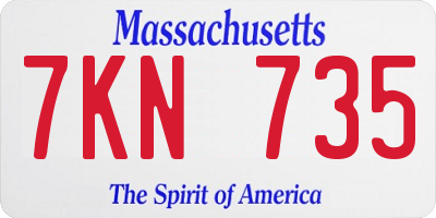 MA license plate 7KN735