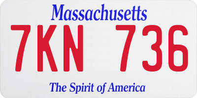 MA license plate 7KN736