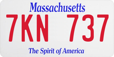 MA license plate 7KN737