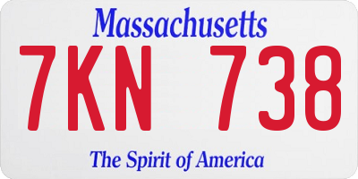 MA license plate 7KN738