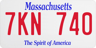 MA license plate 7KN740