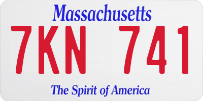 MA license plate 7KN741