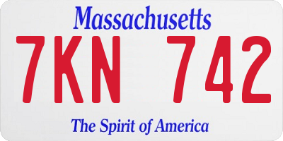 MA license plate 7KN742
