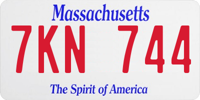 MA license plate 7KN744